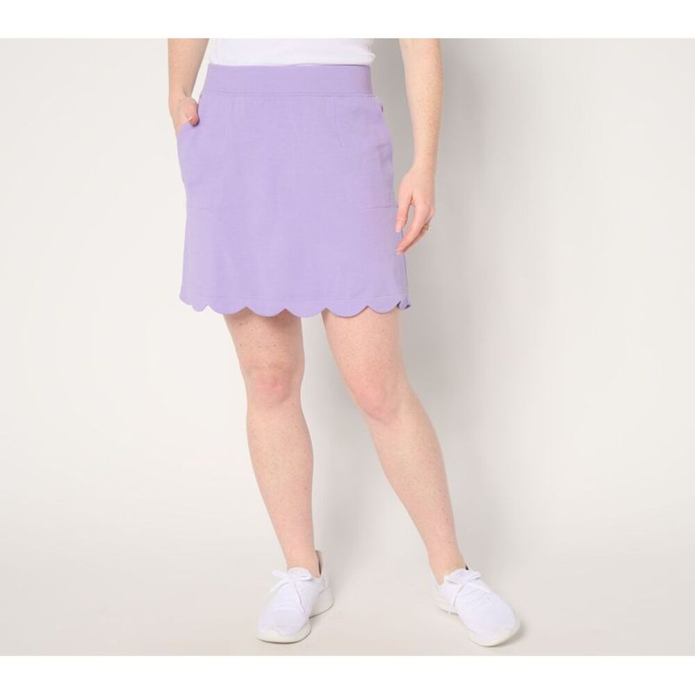 Sport Savvy Women's Skirt Sz XS Pique Knit Skort Scallop Hem Purple A691476